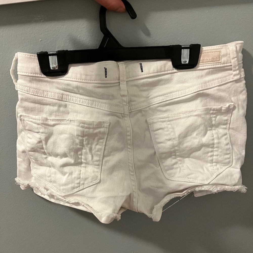 White A&F jean shorts